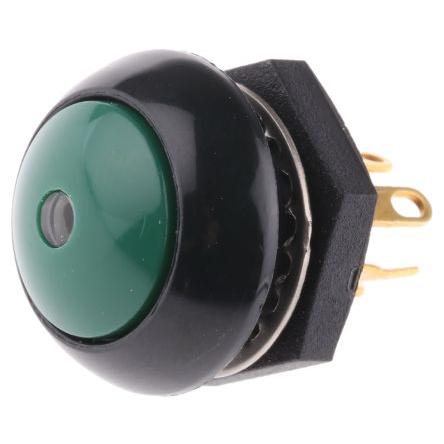 Otto Tlačítkový spínač, řada: P9 IP68 SPDT Panel Okamžité Osvětlené 11 mm 5A, barva LED: Zelená 28 V dc 115 V ac