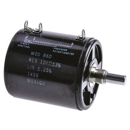 Potenciometr, průměr hřídele: 6.35 mm ±1,0 %otáčkový, řada: 860 10 kΩ 1 % 8 W 860B1103 Rotační, Montáž do panelu 1