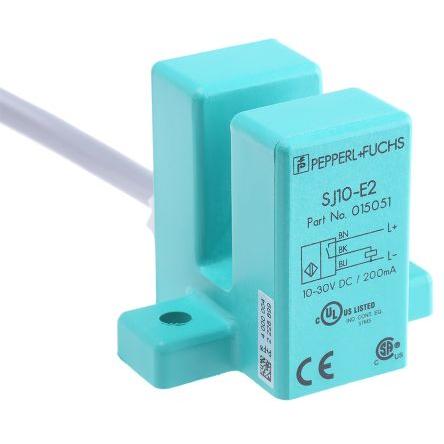Pepperl + Fuchs Indukční bezdotykový snímač SJ10-E2 Štěrbinový 200mA IP67 PnP 1 kHz 10 mm 30 V dc