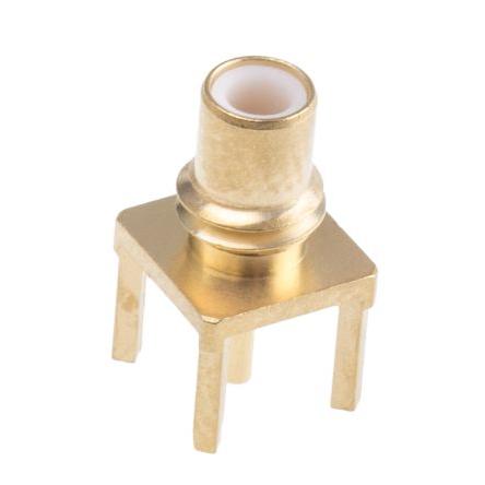 Radiall Koaxiální konektor, řada: SMC Vnitřní, 50 Ω, orientace těla: Rovný, Průchozí otvor Konektor SMC Pájecí, 10GHz