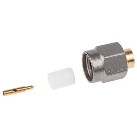 Radiall Koaxiální konektor, řada: SMA Vnější, 50 Ω, orientace těla: Rovný, Kabel Konektor SMA Krimpovací, 18GHz 105 °C