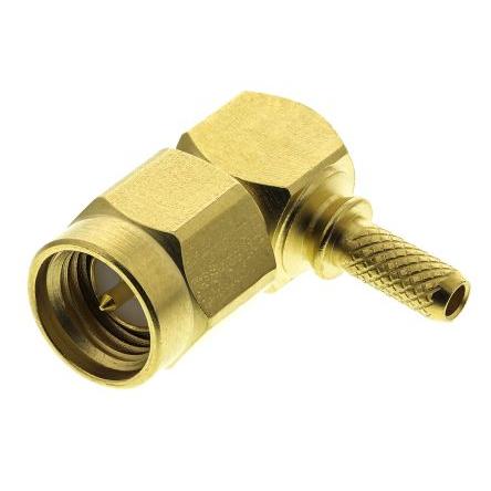 Radiall Koaxiální konektor, řada: SMA Vnější, 50 Ω, orientace těla: Pravý úhel, Kabel Konektor SMA Krimpovací, 12.4GHz