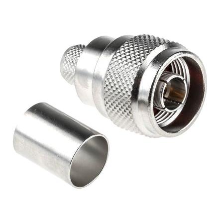 Radiall Koaxiální konektor, řada: N Vnější, 50 Ω, orientace těla: Rovný, Kabel Konektor N Krimpovací, 11GHz 155 °C -55