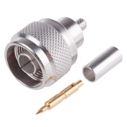 Radiall Koaxiální konektor, řada: N Vnější, 50 Ω, orientace těla: Rovný, Kabel Konektor N Krimpovací, 11GHz 155 °C -55