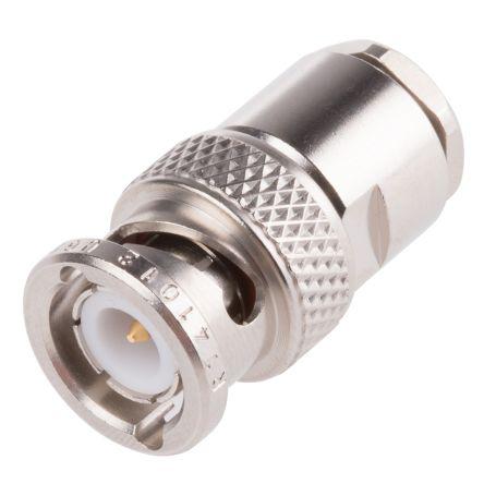 Radiall Koaxiální konektor, řada: BNC Vnější, 50 Ω, orientace těla: Rovný, Kabel Konektory BNC Objímka, 1.5GHz 155 °C