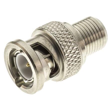 Radiall Koaxiální konektor, řada: BNC Vnější, 75 Ω, orientace těla: Rovný, Kabel Konektory BNC Krimpovací, 1GHz 165 °C