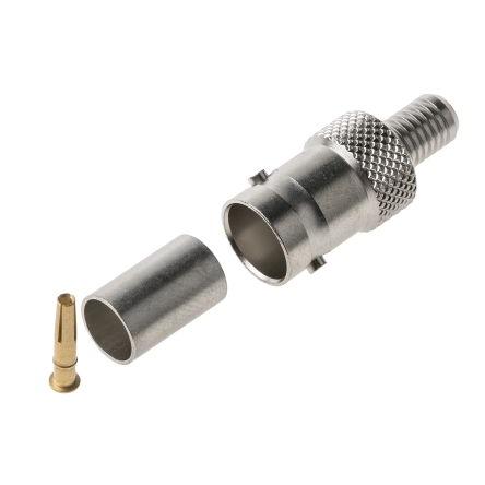 Radiall Koaxiální konektor, řada: BNC Vnitřní, 75 Ω, orientace těla: Rovný, Kabel Konektory BNC Krimpovací, 1.5GHz 165