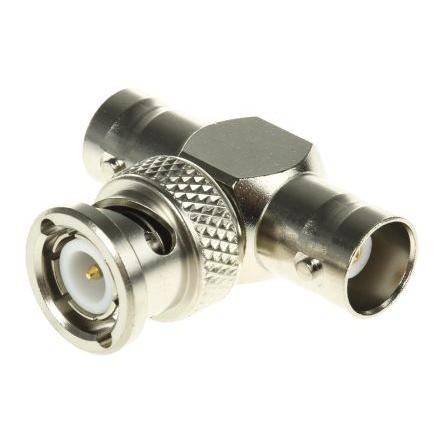 Radiall Adaptér RF, orientace těla: T, 50 Ω, 4GHz Vnitřní, typ kabelu: Koaxiální Vnitřní, obklad těla: Nikl, Normální