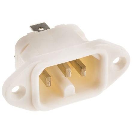 Bulgin Konektor IEC C16, orientace těla: Rovný, Montáž do panelu Vnější, 250V 10A