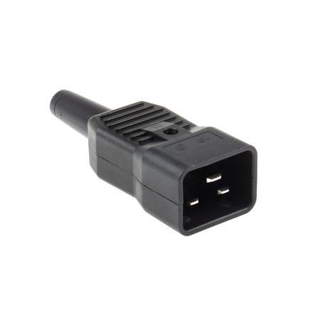 Schurter Konektor IEC C20, orientace těla: Rovný, Kabel Vnější, 250V 16A