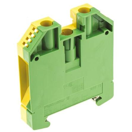 Weidmüller Zemnicí svorkovnice, počet cest: 2, 14AWG, 6 AWG, délka: 56 mm WPE 16 16mm² barva Žlutá, Zelená Šroubová,