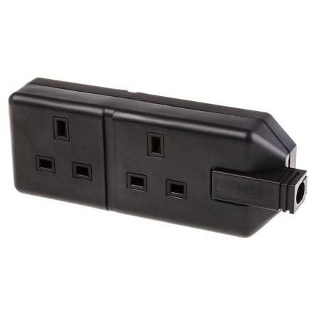 RS PRO Koncová zásuvka 2 zásuvek, 240V ac Černá, Černá Typ G