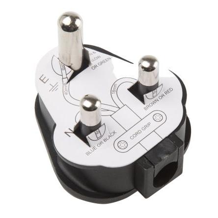 Masterplug Síťová zástrčka barva Černá, formát pólů: 2+E Velká Británie 15A Typ D, Kabel, 250V, Termoplastický kaučuk