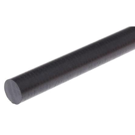RS PRO Tyč z polyetherketonu (PEEK) Černá, délka: 300 mm x 10 mm v prům.