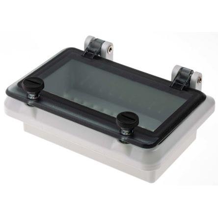 RS PRO Šedá Polykarbonát IP44 Kontrolní okénko 46277-3, DIN 43880