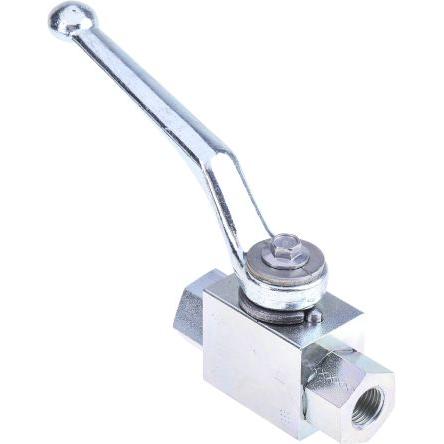 Hydraulický kulový ventil, řada: RS PRO, materiál tělesa: Ocel, zinková pasivace G RS PRO