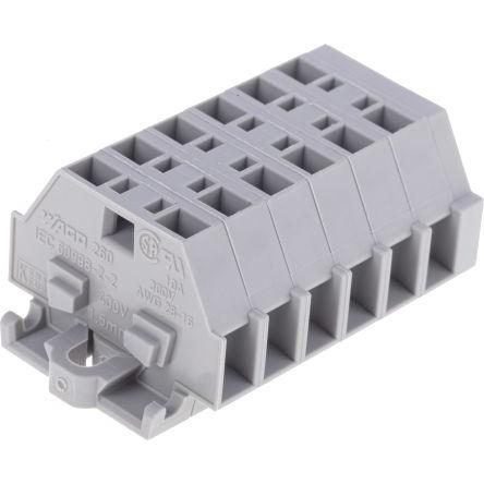 WAGO Pás Terminal 260-106, řada: 260, 400V Šedá 1.5mm² 1 Klecová svorka