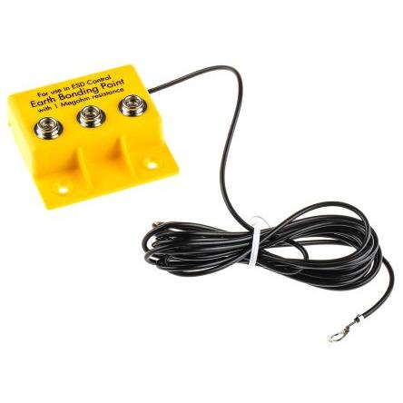 RS PRO Zemnicí box ESD 10mm kolík Vyhovuje normě EN 61340-5-1 Očková koncovka