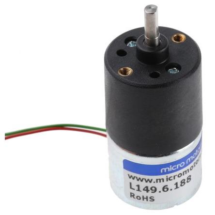 Micromotors Stejnosměrný převodový motor, řada: L149 6V dc Komutátorový s převodem 7rpm 14 Ncm 4 mm 85mA