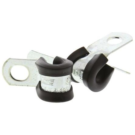 JCS Spona tvaru P 6 mm (vnitřní prům.), Černá, Pryž, Zinkovaná ocel