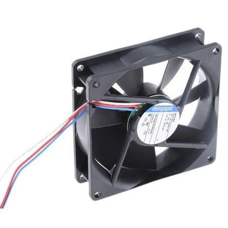 ebm-papst Axiální ventilátor, řada: 3400 N, průtok vzduchu: 84 m³/h 2.2 W 12V dc 183 mA IP68 92 mm 92mm 25 mm