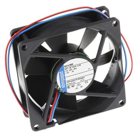 ebm-papst Axiální ventilátor, řada: 8400 N, průtok vzduchu: 69 m³/h 2 W 24V dc 83 mA IP20 80 mm 80mm 25 mm