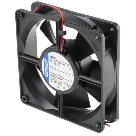 ebm-papst Axiální ventilátor, řada: 4300, průtok vzduchu: 170 m³/h 5 W 24V dc 208 mA IP68 119 mm 119mm 32 mm