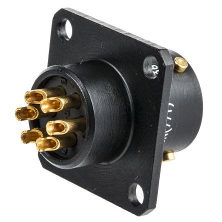 Amphenol Limited Kulatý konektor, specifikace Mil, řada: 62LC, materiál kontaktu: Měď, orientace těla: Rovný, Montáž do