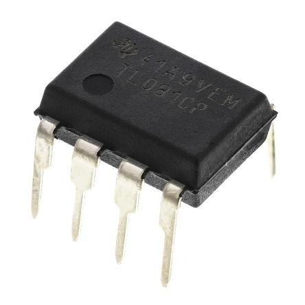 AEC-Q100 Texas Instruments Operační zesilovač TL081CP 3 MHz 15V, PDIP, počet kolíků: 8 kolíkový