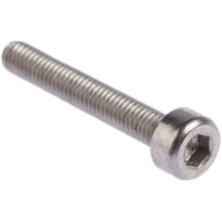 RS PRO Šroub s vnitřním šestihranem, Obyčejný, Nerezová ocel hlavice Vnitřní šestihran, M3, M3, délka: 20 mm