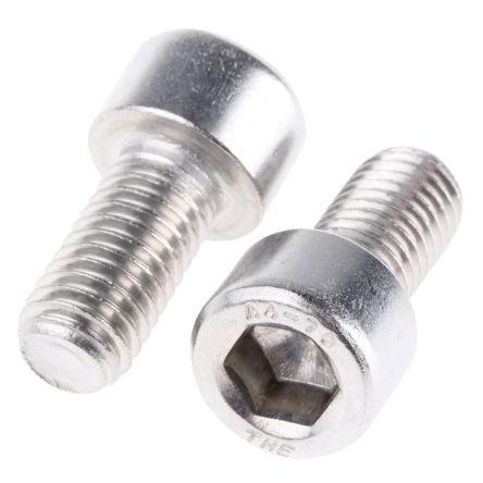 RS PRO Šroub s vnitřním šestihranem, Obyčejný, Nerezová ocel hlavice Vnitřní šestihran, M10, M10, délka: 20 mm