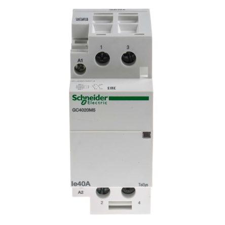 Schneider Electric 1 NO Stykač napětí ve vinutí 230V ac 2pólový 40 A 250V ac 3.2 W s 2 NO kontakty Řízení motoru,