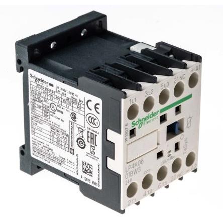 Schneider Electric 1 NC Stykač napětí ve vinutí 24V dc 3pólový 6 A 690V ac 3 kW s 3 NO kontakty 24V dc Řízení motoru,