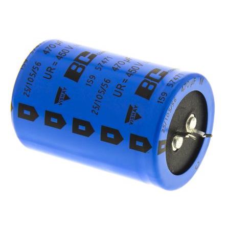 Kondenzátor, řada: 159 PUL-SI 470 μF ±20 % 210 450V dc Pájecí MAL215957471E3, Zacvakávací montáž Vishay