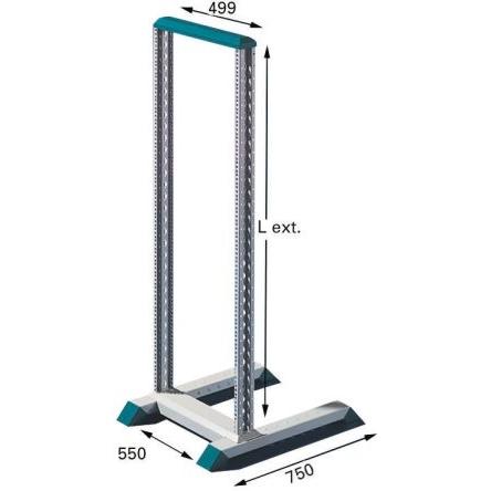 Rittal Serverový rack, řada: DATARACK Šedá 40 U, Ocel s 2 sloupky rámem 750 mm 1899 mm 550 mm