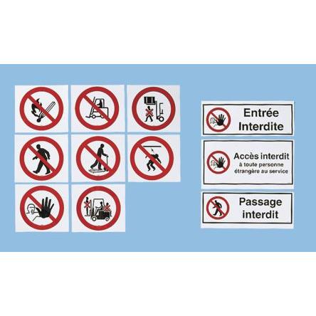 Brady Znak zákazu, Polybutylentereftalát, Bílá, Červená, Černá Entrée interdite Francouzština Samolepicí
