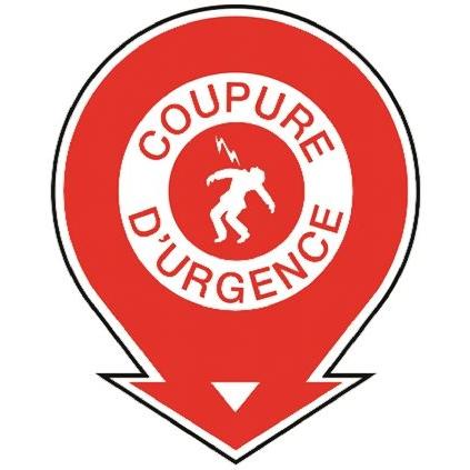 Brady Povinná značka, Polybutylentereftalát, Bílá, Červená Coupure D'Urgence Francouzština Samolepicí