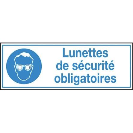 Brady Povinná značka, Polybutylentereftalát, Modrá, Bílá Lunettes de sécurité obligatoires Francouzština Samolepicí