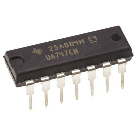 Texas Instruments Operační zesilovač UA747CN 1 MHz 18V, PDIP, počet kolíků: 14 kolíkový