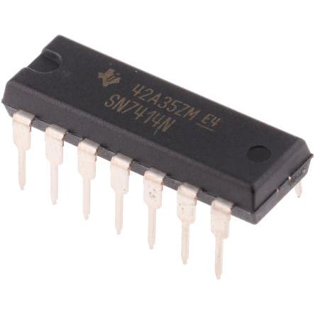 Texas Instruments Měnič SN7414N 6kanálový Měnič 74, počet kolíků: 14 kolíkový, PDIP Vstup Schmittův klopný obvod