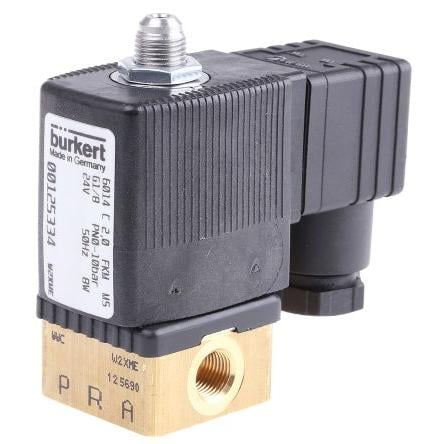 Elektromagnetický ventil 125334 3portový NC 24V ac Burkert 3.18 mm 3.18 mm
