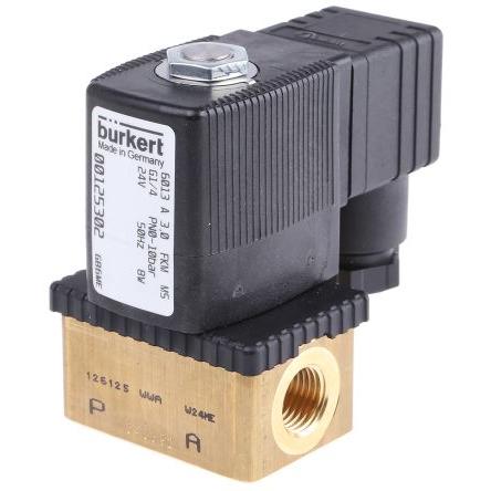 Elektromagnetický ventil 125302 2portový NC 24V ac Burkert 6.35 mm 6.35 mm