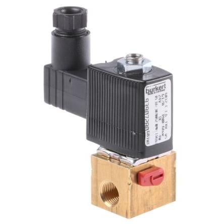 Elektromagnetický ventil 134163 3portový NC 24V dc Burkert 3.18 mm 3.18 mm