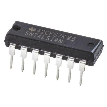 Texas Instruments Měnič SN74LS14N 6kanálový Měnič LS, počet kolíků: 14 kolíkový, PDIP Vstup Schmittův klopný obvod