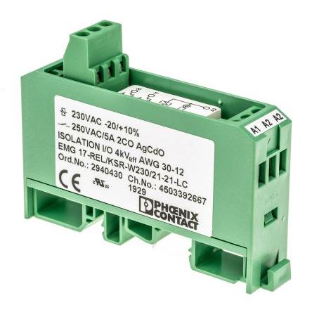 Phoenix Contact Relé rozhraní DPDT Lišta DIN 6A 230V ac EMG 17-REL/KSR-W230/21-21-LC