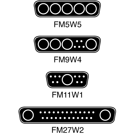FCT from Molex Konektor D-Sub, řada: FM, počet kontaktů: 11, orientace těla: Rovný, Montáž do panelu Vnější, D-SUB,