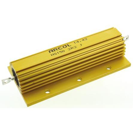 Rezistor pro montáž na rám, řada: HS150 2.2 Ω ±5 % HS150 2R2 J 150 W, Hliník, Axiální Vinutý Arcol Ohmite