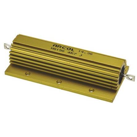 Rezistor pro montáž na rám, řada: HS150 4.7 Ω ±5 % HS150 4R7 J 150 W, Hliník, Axiální Hliník Arcol Ohmite