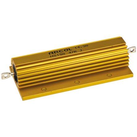 Rezistor pro montáž na rám, řada: HS150 47 Ω ±5 % HS150 47R J 150 W, Hliník, Axiální Hliník Arcol Ohmite