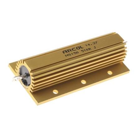 Rezistor pro montáž na rám, řada: HS150 510 Ω ±5 % HS150 510R J 150 W, Hliník, Axiální Vinutý Arcol Ohmite